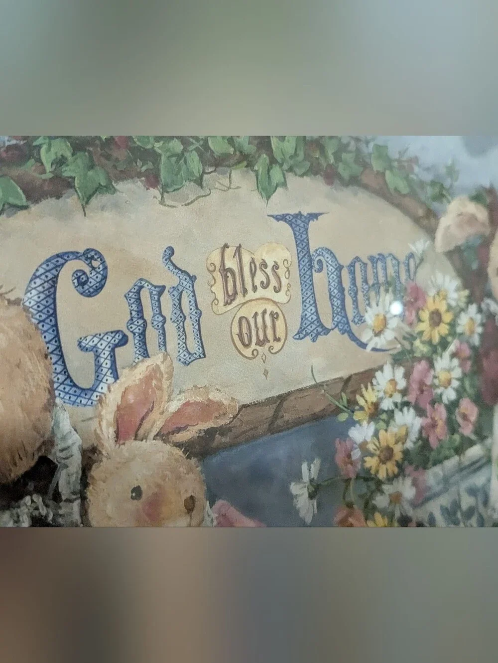 Cottagecore Rabbit Family God Bless Our Home  Home Interiors